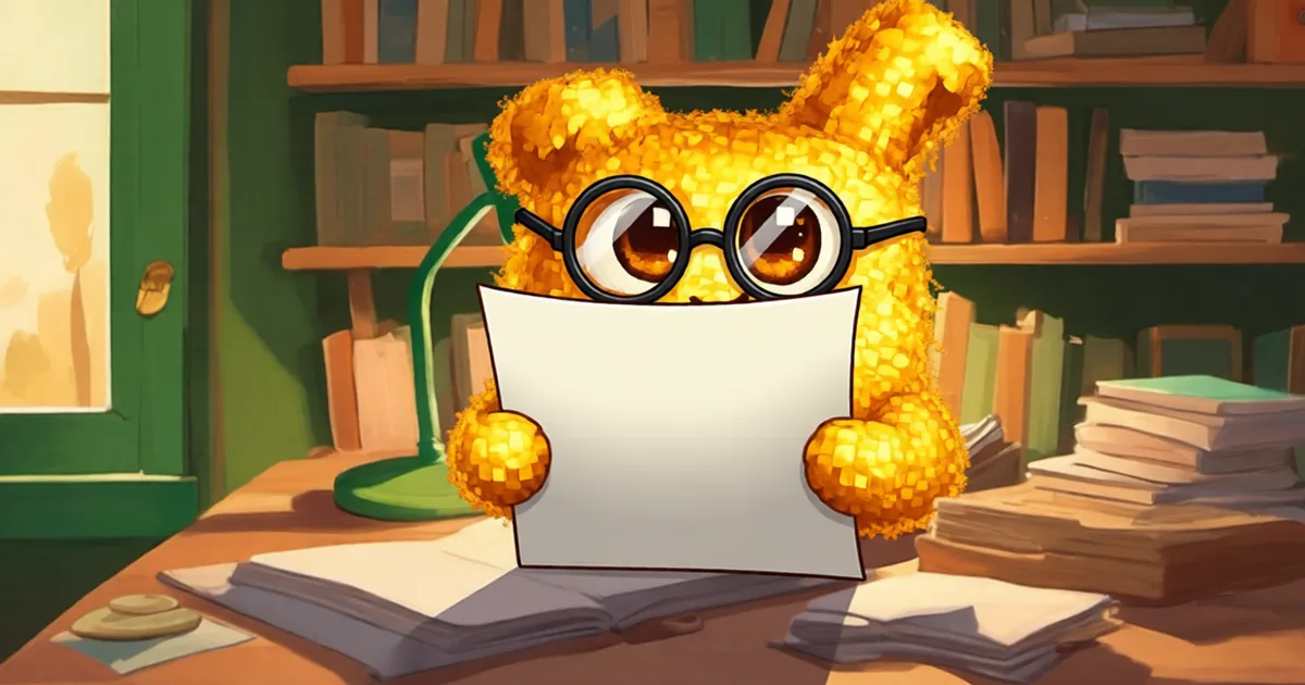 Hani wearing round reading glasses, poring over a long research paper at a desk