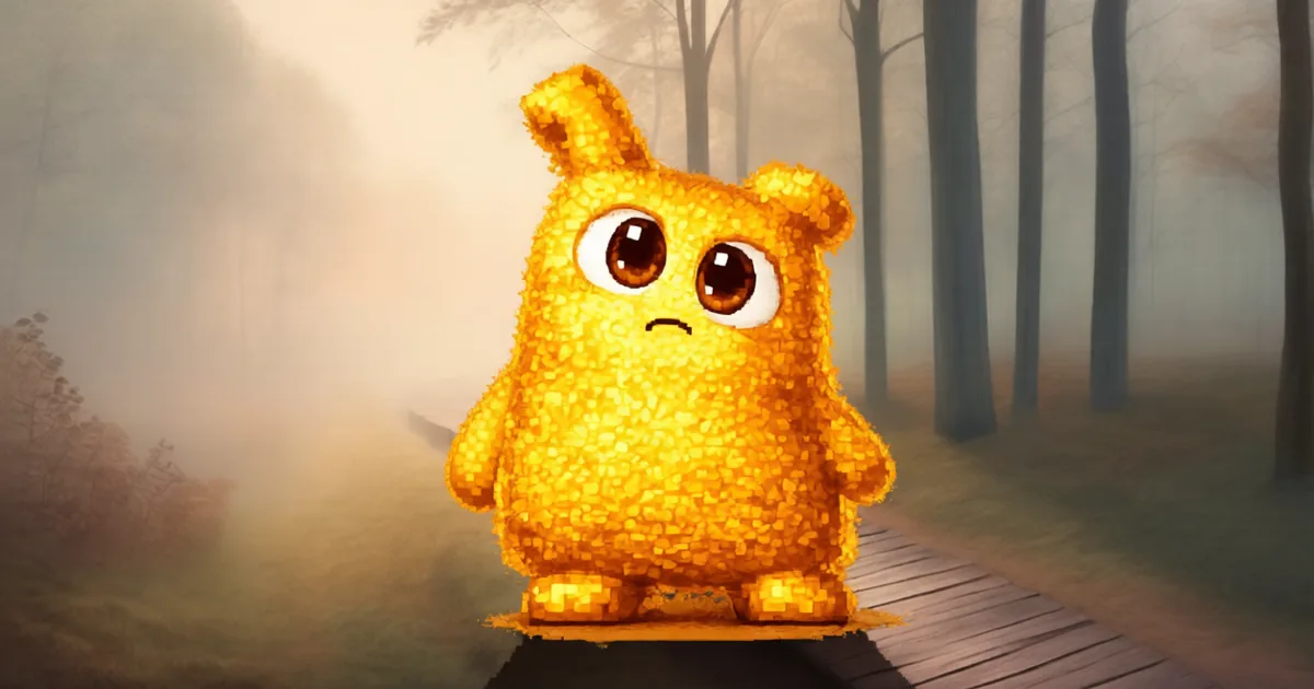 Hani standing at the start of a wooden path fading into misty fog, looking uncertain